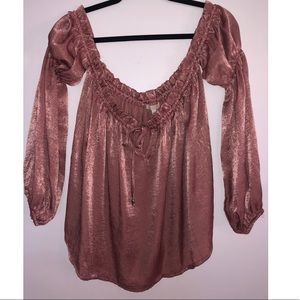 Off the shoulder long sleeve shirt